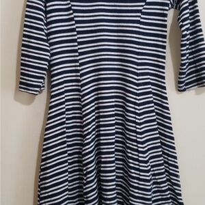 Monteau Navy and White Striped Kids Dress